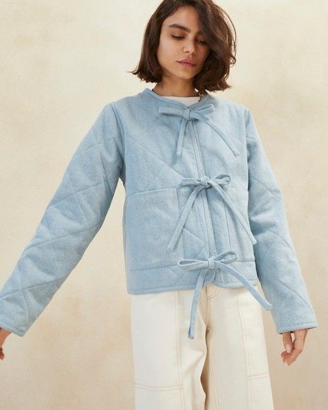 Blackberry Farm Smoky Mountains - What To Wear | Born on Fifth Barn Jacket, Pastel Fashion, Colored Denim, Light Denim, Quilted Jacket, Look Cool, Look Fashion, Gorgeous Dresses, Piping