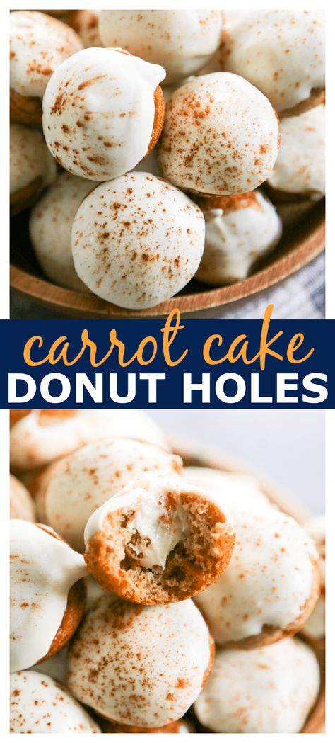 Cake Donut Holes, Donut Hole Recipe Baked, Baked Donut Holes, Donut Hole Recipe, Cake Donut, Baked Donut Recipes, Easter Dishes, Baked Carrots, Muffin Tops