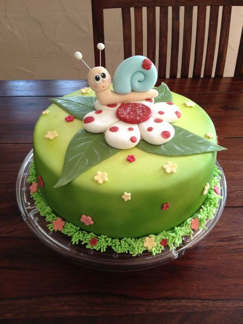 Bolo Picnic, Snail Cake, Spring Cake, Childrens Birthday Cakes, Novelty Cakes, Birthday Cake Kids, Girl Cakes, Happy Birthday Cakes, Cake Decorating Tips