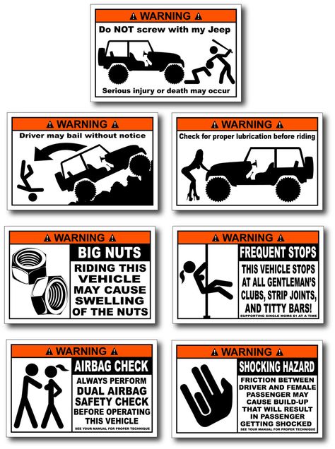 WARNING  JEEP Jeep Humor, Jeep Quotes, Logo Funny, Jeep Baby, Jeep Stickers, Cj Jeep, Badass Jeep, Jeep Decals, Jeep Mods