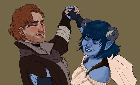 Some people seem to really ship Caleb and Jester after this dance but I cannot see it as anything more than a friendly dance between siblings. Caleb X Jester, Jester X Caleb, Caleb And Jester, Jester And Caleb, Jester Lavorre, Caleb Widogast, Critical Role Campaign 2, Critical Role Characters, Movie Club