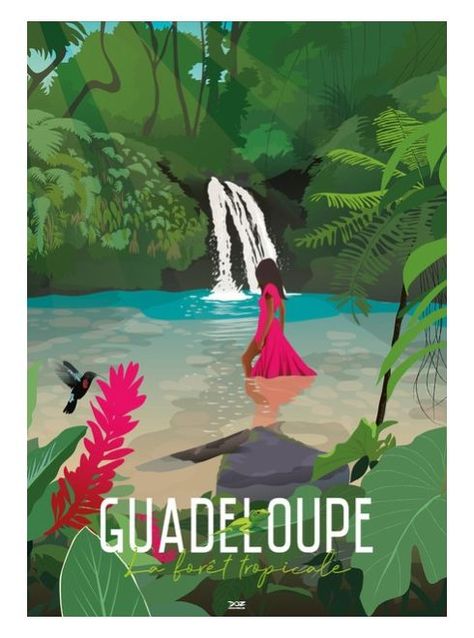 Guadalupe Caribbean, Surf Illustration, Tourism Poster, Photo Transfer, Art Tropical, Vintage Hawaii, Space Poster, Images Vintage, Cartoon Profile Pics