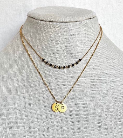 2 Layer Mangalsutra, Mangalsutra With Initials, Mangalsutra Modern, Modern Mangalsutra, Black Jasper, Mangalsutra Design, Black Beads Mangalsutra, Beads Design, Gold Mangalsutra