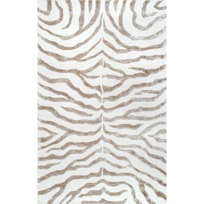 Mercer41 Dodgson Hand-Tufted Gray/Ivory Area Rug Rug Size: Rectangle 3' x 5' Zebra Area Rug, Zebra Print Rug, Zebra Rug, Print Rug, Rug Size Guide, Animal Prints Pattern, Area Rug Sizes, Rugs Usa, Hand Tufted Rugs