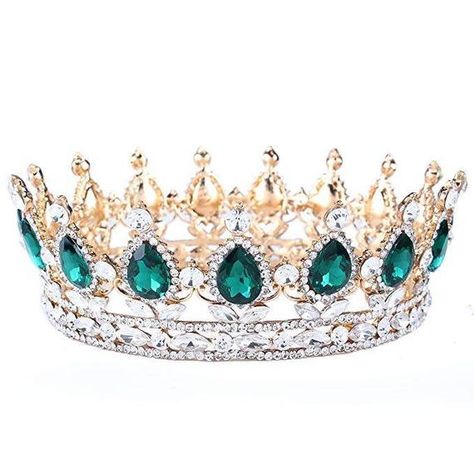 Crown Emerald, Crown Pageant, Crown Women, Crystal Tiara, Gold Hair Accessories, Rhinestone Tiara, Rhinestone Crown, Gold Headband, Head Jewelry