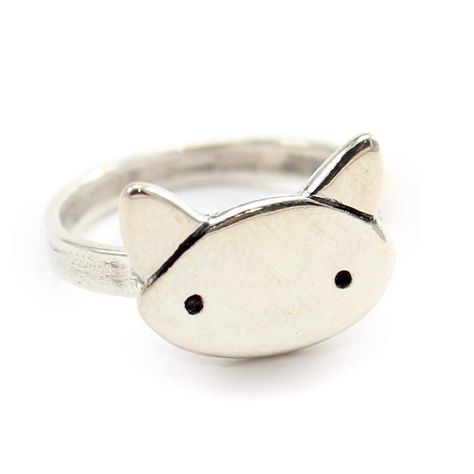 Cozy Beds, Silver Cat Ring, Vitreous Enamel, Love Cat, Sterling Silver Cat, Cat Ring, Cute Box, Dog Charms, Silver Cat