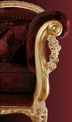 Gold Armchair, Velvet Settee, Ben Johnson, Gryffindor Aesthetic, Red Luxury, Red Damask, Velveteen Rabbit, A Night At The Opera, Colour Contrast