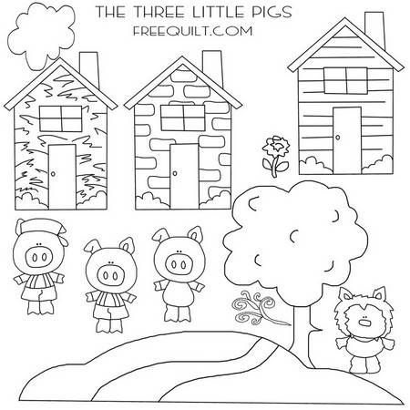 Three Little Pigs Characters Clip Art with Wolf, Coloring 3 Little Pigs Activities, Three Little Pig, Three Little Pigs Story, Dr Seuss Coloring Pages, Farm Animal Quilt, Nursery Rhyme Characters, Coloring Crafts, Fairy Tale Crafts, The Three Little Pigs