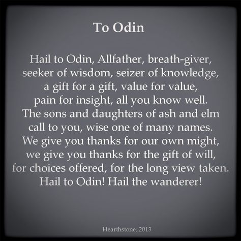 Viking Prayer, Odin Art, Viking Facts, Odin Norse Mythology, Odin Symbol, Norse Paganism, God Of Wisdom, Viking Quotes, Baba Jaga