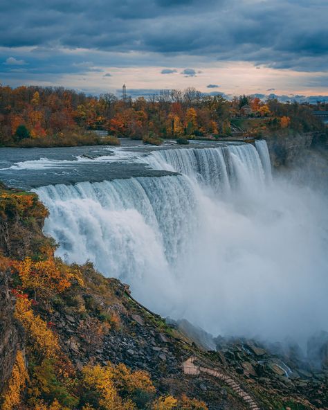 View of American Falls, in Niagara Falls State Park, New York Niagara Falls State Park, Niagara Falls New York, Autumn In New York, Hotel Motel, Posters Framed, Fall Travel, Image House, Great Lakes, City Skyline