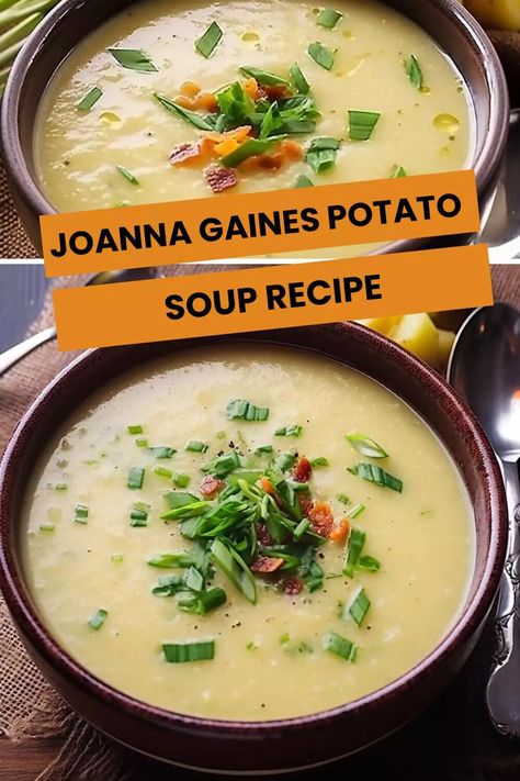 Joanna Gaines Potato Soup Recipe – Hungarian Chef Joanna Gaines Recipes, Food Network Chefs, Creamy Potato Soup, Cubed Potatoes, Potato Soup Recipe, Crumbled Bacon, How To Cook Sausage, Gluten Free Chicken, Joanna Gaines