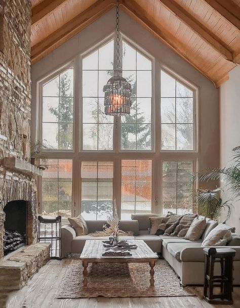 Rustic Haven Gathering Spot Rustic Modern Interior, Rustic Great Room, Great Room Ideas, Coastal Farmhouse Bedroom, Rustic Living Room Ideas, Urban Interior Design, Walker House, Natural Wood Accents, Aging Wood