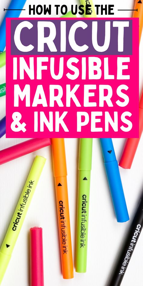 Learn how to use Cricut tools. These Cricut infusible markers are great for craft projects. FInd out how to use ink pens with your Cricut. Cricut tips and tricks. Infusable Ink Markers, Infusible Markers Projects, Sublimation Pens How To, Cricut Sublimation Pens, How To Use Infusible Ink Pens, Infusible Ink Marker Projects, Infusible Ink Pen Projects, Cricut Infusible Ink Pens Projects, Cricut Markers