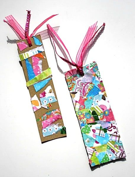 I love this craft for kids, tear art bookmark, because you can basically do the whole thing with recycled materials! Tears Art, Personalised Calendar, Bookmark Craft, Scrap Busters, Gifts For A Baker, Family Crafts, Diy Easter, Craft For Kids, Crafts For Girls