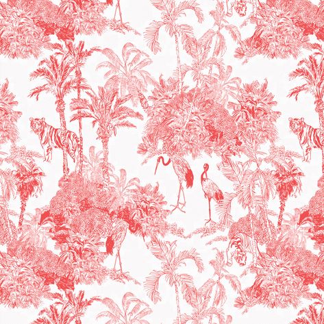 Martinique Wallpaper, Dior Pattern, Tropical Rain Forest, Abstract Wall Painting, Toile Pattern, French Toile, Fotografi Editorial, Rain Forest, Exotic Birds