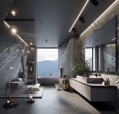 Penthouse Bathroom Luxury, High End Bathroom Design Luxury, Bathroom Modern Luxury, Architecture Ceiling, Condominium Design, Luxury Condominium, Suite Room, Penthouse Design, Camps Bay