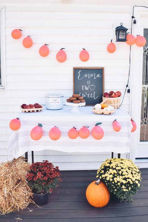 Emma's "Two Sweet" Fall Birthday | A Hopeful Hood Two Sweet Fall Birthday, Two Sweet Fall Party 2nd Birthday, Two Year Old Birthday Party Girl Fall, Fall Second Birthday Girl, Fall 2nd Birthday Party For Girl, Fall Second Birthday, Fall Birthday Theme, Fall Baby Birthday, Fall Birthday Decorations