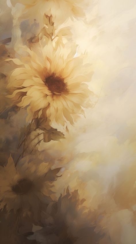 Acrylic paint of sunflower painting petal plant. | premium image by rawpixel.com Wallpaper Iphone Sunflower, Abstract Sunflower Painting, Abstract Flower Paintings, Sunflower Paintings, Scrapbook Background Paper, Sunflower Background, Digital Wedding Invitations Design, Sunflowers Background, Scrapbook Background