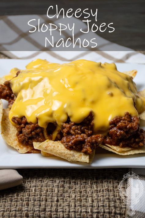 Sloppy Joe Nachos | Through the Cooking Glass Sloppy Joe Nachos Recipe, Sloppy Joe Nachos, Cheesy Sloppy Joes, Coney Sauce, Sloppy Joes Easy, Nachos Beef, Sloppy Joes Recipe, Nachos Recipe, Cheese Fries