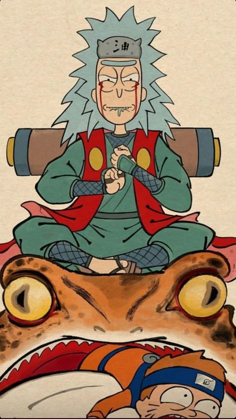 Jiraiya And Naruto Wallpaper, Jiraiya And Naruto, Wallpaper Rick And Morty, Rick And Morty Art, Rick And Morty Crossover, Rick And Morty Tattoo, Rick And Morty Image, Rick And Morty Drawing, Rick And Morty Stickers