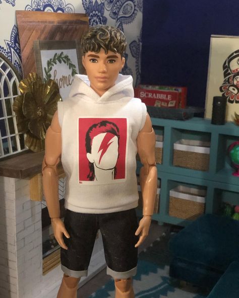 Ken Doll Repaint, Boy Barbie Dolls, Barbie Boy, Ken Doll 90s, Ken Doll Fashionista, Bald Boy, Iplehouse Dolls Male, Denim Short Romper, Realistic Barbie