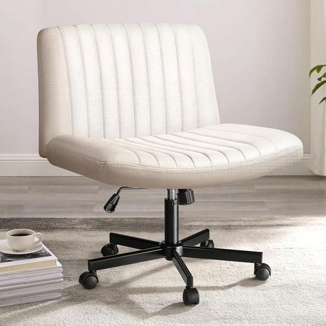 Amazon.com: PUKAMI Criss Cross Chair,Comfy Cross Legged Office Desk Chair No Wheels,Cute Makeup Vanity Chair,Fabric Modern Swivel Height Adjustable Mid Back Wide Seat Computer Task Chair for Home Office(Beige) : Home & Kitchen Cute Makeup Vanity, Bankers Chair, Home Office Modern, Cross Legged, Vanity Chair, Office Desk Chair, Home Office Chairs, Task Chair, Cool Chairs