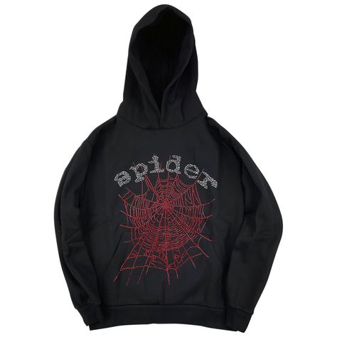 Sp5der Og Rhinestone Logo Hoodie Sweatshirt Black | Spider Worldwide Trusted Seller 100% Authentic Fast Shipping Ss22 Cotton Ribbed Cuffs, & Waist Made In Usa In Most Cases We Do Not Keep Original Packaging From Brands Unless It Is Shown In Our Listing Pictures, This Applies To All Clothing In Our Shop. All Pictures Are Taken By 0riginalfeet. Spider Worldwide, Spider Hoodie, Red Sparkle, Black Spider, Hoodie Brands, Sweatshirt Outfit, Birthday List, Christmas Wishlist, Fit Inspo