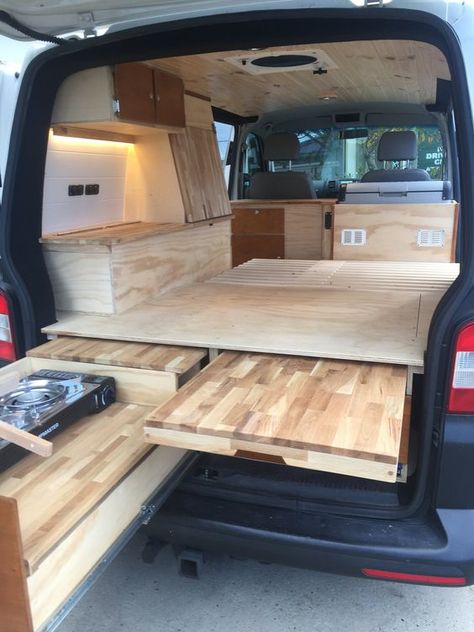 Luke's VW T6 SWB — Vanlife Swb Van Conversion, Vw T6 Interior Ideas, Minivan Conversion, Vw Conversions, Vw Transporter Camper, Van Conversion Layout, Astuces Camping-car, Kangoo Camper, Volkswagen Camper Van