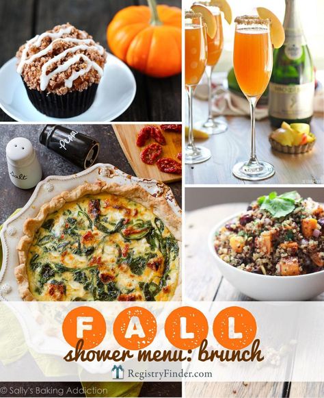 Fall Brunch Menu | Are you planning a shower with your besties? Check out our Fall Brunch Menu. Minimum effort + maximum flavor...we've carefully selected delicious, easy dishes that are filled with autumn's best flavors! Wedding Shower Menu Ideas, Shower Menu Ideas, Bridal Shower Brunch Menu, Wedding Shower Brunch, Bebe Shower, Bridal Shower Menu, Baby Shower Menu, Fall Brunch, Fall Menu