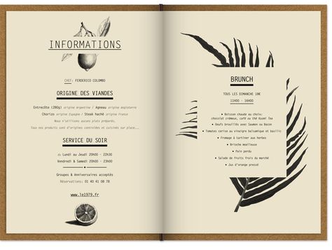 koichialtair: 1979 Club Restaurant Identity, Paris Ier. By Floz Gin Menu Design, Menu Design Inspiration, Cafe Menu Design, Restaurant Identity, Menue Design, Menu Layout, Club Restaurant, Menu Inspiration, Food Menu Design