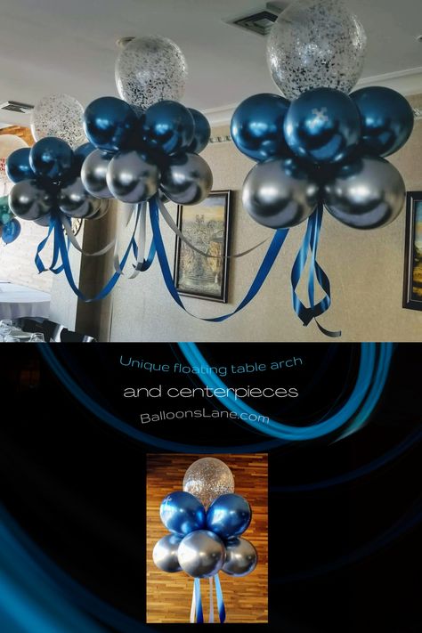 Table Balloons, Ballon Art, Balloons Arch, Backyard Birthday Parties, Floating Balloons, Baby Bar, Graduation Party Planning, Backyard Birthday, Metallic Balloons