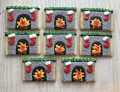 Kelly’s fireplace cookies Fireplace Cookies Decorated, Beads Of Courage, Christmas Fireplace, Christmas Cookies Decorated, Sugar Cookies Decorated, Christmas Cookies, Sugar Cookies, Cookie Decorating, Sugar Cookie