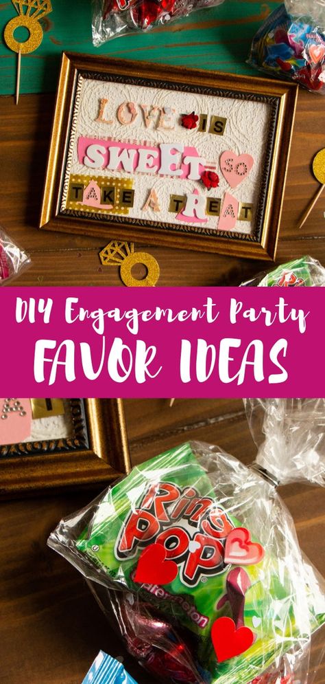 The engagement party might be for the happy couple, but don’t forget the guests! Show your love and appreciation for those who celebrate you with these DIY engagement party favors and gifts. These ideas would also work as wedding favors. #weddingplanning #engagementparty #diypartyfavors #sayingido #weddingfavor #engagementpartyfavor #showerfavors Ring Pop Engagement Party Favors, Vegetarian Entertaining, Diy Engagement Party, Engagement Party Diy, Engagement Party Planning, Creative Wedding Favors, Inexpensive Wedding Favors, Wedding Favors And Gifts, Engagement Party Favors