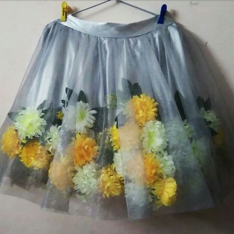 fairy 3D flower skirt #designerdress #fashiondesigner #skirt #3Dflowerskirt Patch Skirt, Western Outfit, Flower Skirt, Flower Patch, Clothes Ideas, Skirt Design, Western Outfits, Kids Wear, Tulle Skirt