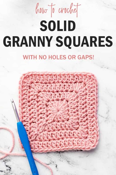 Triple Crochet Stitch, Solid Granny Square, Virkning Diagram, Granny Square Haken, Granny Square Crochet Patterns Free, Aesthetic Crochet, Crochet Blocks, Beginner Crochet Projects, Crochet Granny Square