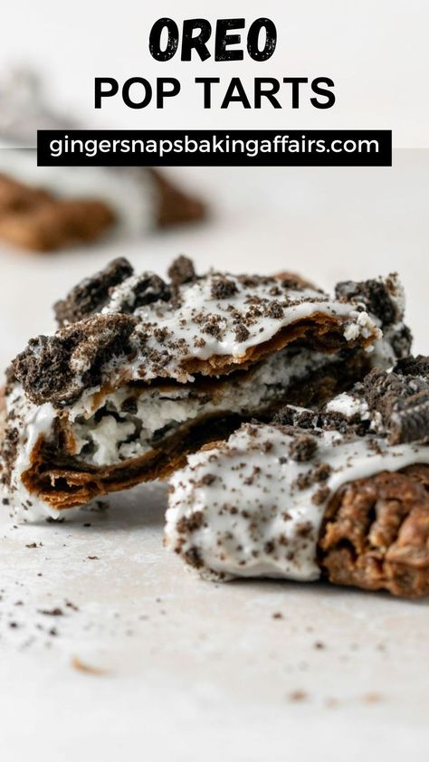 Oreo Pop Tarts, No Bake Oreo Cake, Cookies And Cream Filling, Crushed Oreo, Oreo Filling, Tart Filling, Breakfast Recipes Sweet, Chocolate Crust, Chocolate Pastry