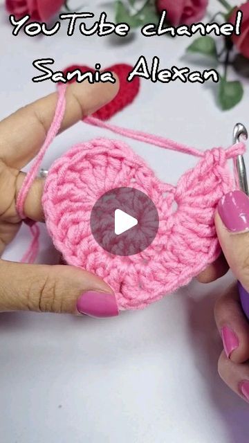 Samia Alexan on Instagram: "Crochet, crochet heart, crochet heart applique, crochet heart pattern,   This easy and quick crochet heart applique is the perfect way to elevate your presents with some handmade elegance.   Whether it's adorning a blanket, hat, or card, this charming little heart is sure to bring a smile to your loved one's face.  ✨ YouTube link in bio  💞 Follow Me 💕  #HandmadeWithLove  #CrochetArt" How To Crochet A Heart For Beginners, Crochet Heart Applique, Crochet Rakhi, Heart Applique, Heart Crochet, Crochet Heart Pattern, Quick Crochet, Crochet Lovers, Crochet Heart