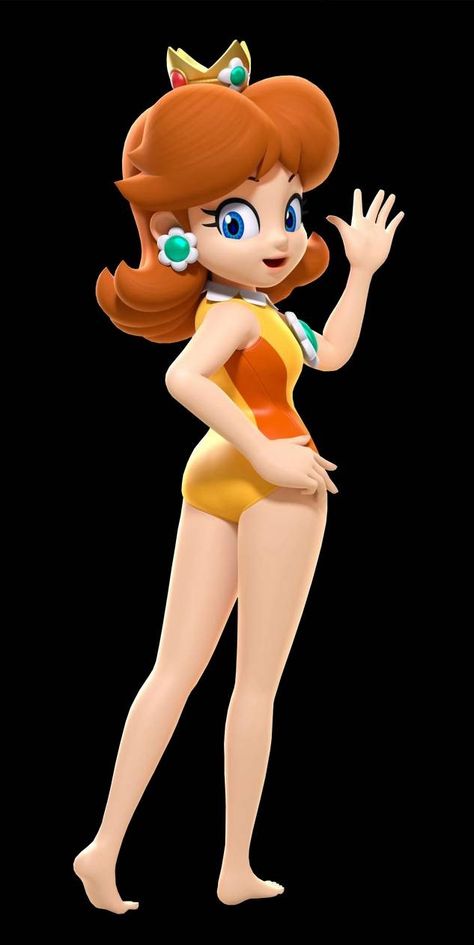 Daisy Swimsuit, Peach Swimsuit, Luigi And Daisy, Peach Cosplay, Super Mario Princess, Super Princess, Super Mario Nintendo, Nintendo Princess, Princess Daisy