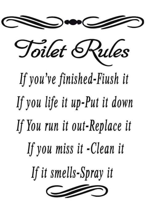 Bathroom Rules Printable, Toilet Quotes, Toilet Rules, Bathroom Decals, Bathroom Quotes, Bathroom Printables, Bathroom Rules, Diy Toilet, Comfort Quotes