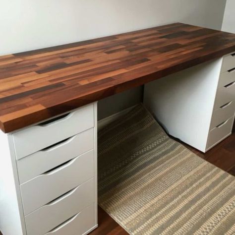 41 Ikea Alex Desk Hack Ideas That'll Blow Your Mind - Pink Pop Design Ikea Alex Desk Hack, Ikea Hack Vanity, Funky Desks, Ikea Alex Desk, Alex Desk, Alex Drawers, Ikea Play Kitchen, Desk Hacks, Alex Drawer