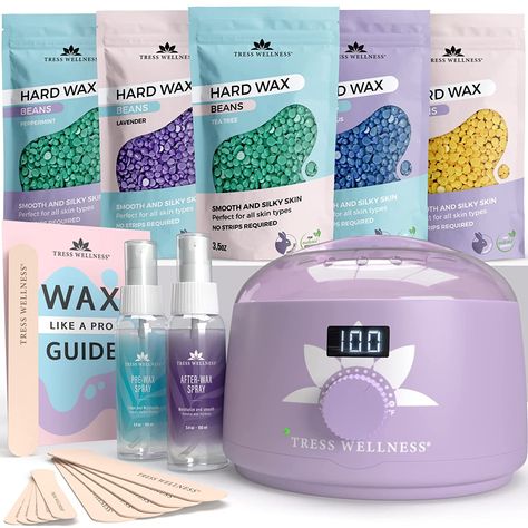 Amazon.com: Tress Wellness Waxing Kit Wax Warmer for hair removal -Easy to use -Digital Display -For Sensitive skin : Beauty & Personal Care Home Waxing Kit, Waxing Kits & Supplies, Hard Wax Beans, Wax Heaters, Wax Bean, Brazilian Waxing, Silky Skin, Lavender Tea, Waxing Kit