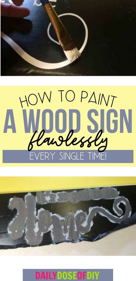 Painting wood signs is SO satisfying! ...unless your paint bleeds....or the paint peels up with the stencil...or....well, you get it. No more sign painting mistakes with these tips! Stencil Letters On Wood, Painted Osb, Stencil On Wood, Sign Inspiration, Vinyl Stencil, Stencil Wood, Wood Signs Sayings, Sign Painting, Painting Wood