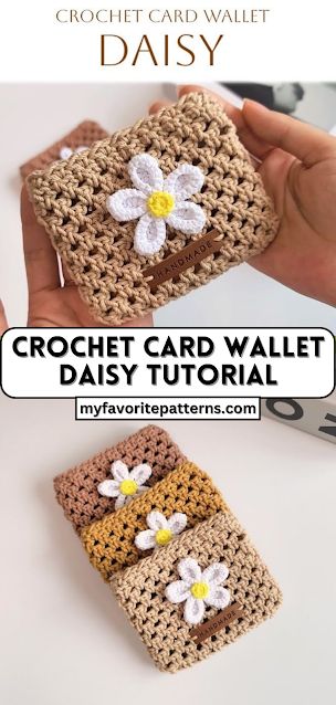 Crocheting is a versatile and rewarding craft that allows you to create beautiful and practical accessories. In this tutorial, we’ll show you how to make a charming crochet card wallet with a delightful daisy pattern. The wallet not only keeps your cards organized but also adds a touch of handmade beauty to your daily life. […] Diy Crochet For Beginners, Daisy Tutorial, Knitting Bag Tutorial, Wallet Pattern Free, Backpack Pattern Sewing, Crochet Wallet, Crochet Pouch, Crochet Daisy, Crochet Clutch