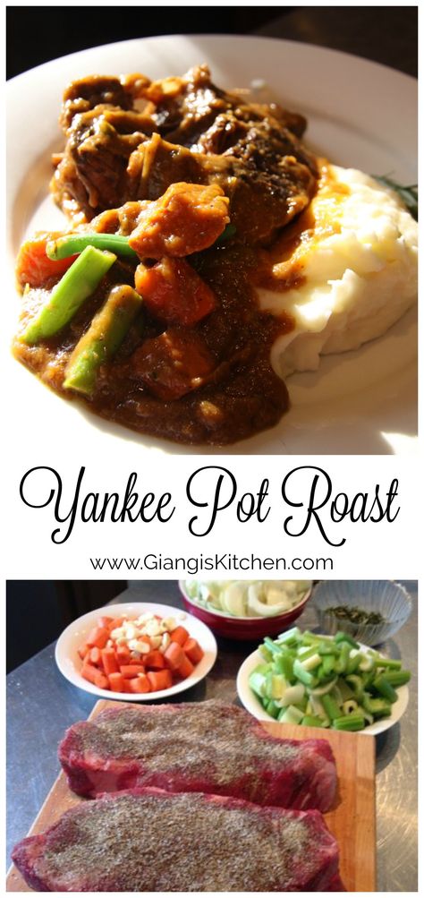 Yankee Pot Roast Yankee Pot Roast, Homestyle Recipes, Roast Carrots, Pot Roasts, Chuck Roast Recipes, Family Dinner Night, Veal Recipes, Sunday Dinners, Dish Ideas