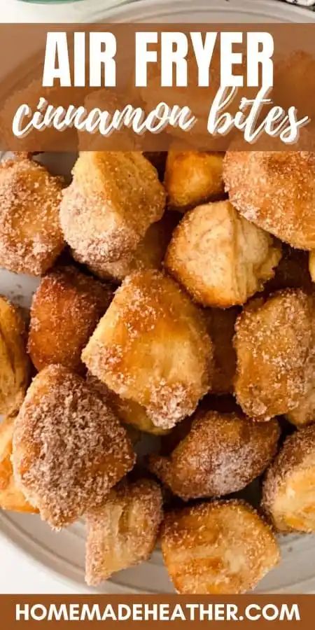 Easy Air Fryer Cinnamon Bites (Donut Holes) Fried Dough Air Fryer, Cinnamon Sugar Bites Biscuits, Apple Cider Donuts Recipe Air Fryer, Cinnamon Balls Homemade, Air Fryer Cinnamon Rolls Pillsbury, Air Fryer Cinnamon Roll Bites, Cookies In Air Fryer, Air Fryer Cookies, Air Fry Donuts