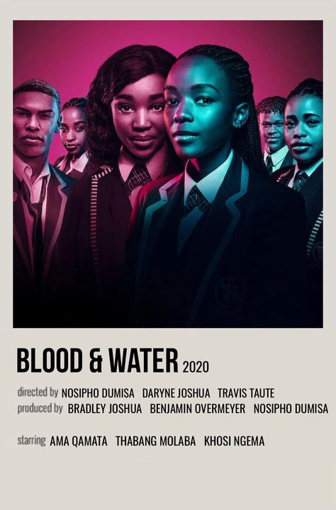 Blood And Water, Blood And Water Serie, Netflix Polaroid Poster, Blood And Water Netflix Poster, Tvd Polaroid Poster, Polaroid Movie Poster Horror, Alternative Minimalist Album Covers Tv Shows, Water Movie, African American Movies