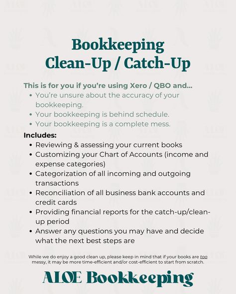 ALOE ‘BOUT OUR SERVICES 🪴 Business finances can be complicated and overwhelming, so it can be hard to get started. That’s why we make the process of working with us straightforward and easy for you! 🙌 Let’s start working together; you can leave the business numbers to us. . . . . . #Aloebookkeepingllc #bostonbusinesswoman #womeninbusiness #bostonbookkeeper #smallbusinessowner #bookkeeping #bookkeeper #onlinebusinesstips #femaleserviceprovider #womanownedbusiness #femaleowned #womanowned #... Farm Organization, Bookkeeping Basics, Business Llc, Bookkeeping Training, Learn Accounting, Bookkeeping Tips, Business Bookkeeping, Online Bookkeeping, Chart Of Accounts