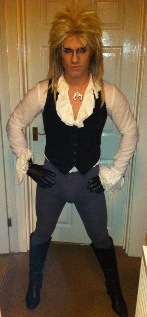 Jareth The Goblin King. I should so do this next year. Jareth The Goblin King Costume, Goblin King Costume, Jareth Cosplay, Labyrinth Cosplay, Cosplay For Halloween, Jareth The Goblin King, The Goblin King, Diy Couples Costumes, King Costume