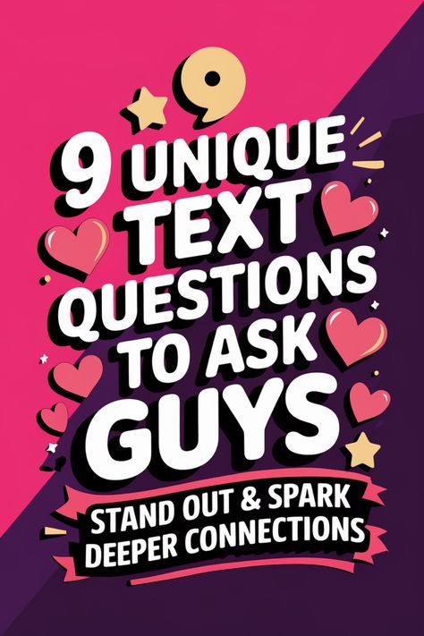 Explore our collection of 9 unique text questions to ask guys and stand out from the crowd. These questions are designed to spark deeper connections and create meaningful conversations. Whether you're looking for thought-provoking dialogue or ways to get to know someone better, these prompts will help you engage in more fulfilling interactions. Say goodbye to small talk and hello to genuine connections by incorporating these intriguing questions into your conversations with guys. Let's dive in a Unique Questions To Ask, Asking A Guy Out, Text Questions, Poems For Your Boyfriend, Unique Questions, Asking Someone Out, Questions To Get To Know Someone, Why Questions, Get A Girlfriend