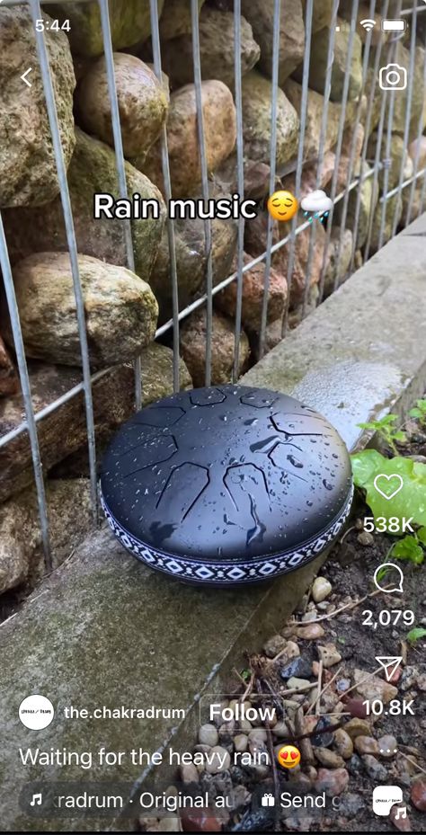 Outdoor Forts, Rain Drum, Small Apartment Balcony Ideas, Zen Place, Rain Music, Fort Drum, Steel Tongue Drum, Garden Water Feature, Tongue Drum